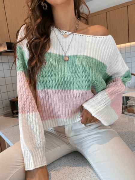 Striped Drop Shoulder Sweater